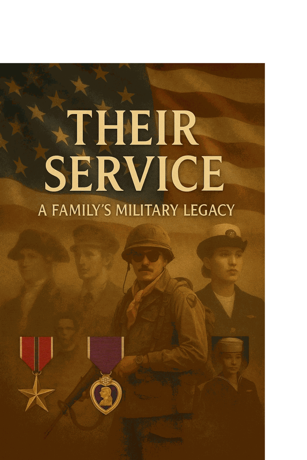 Sepia flag with portraits (temp site) cover concept